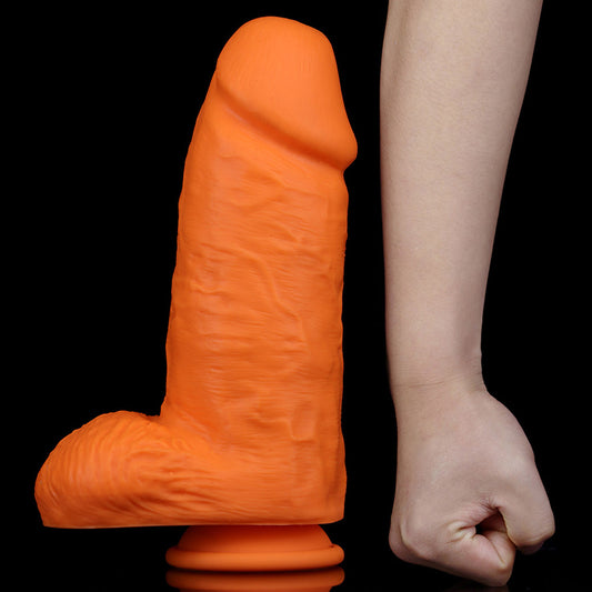 QJ20 Brown Bear Mega Chubby Realistic Suction Cup Dildo with Balls 9.6 Inch