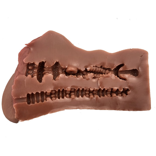 AJ50 Ella Realistic Brown Tender Pocket Pussy and Anal 1.3 lb