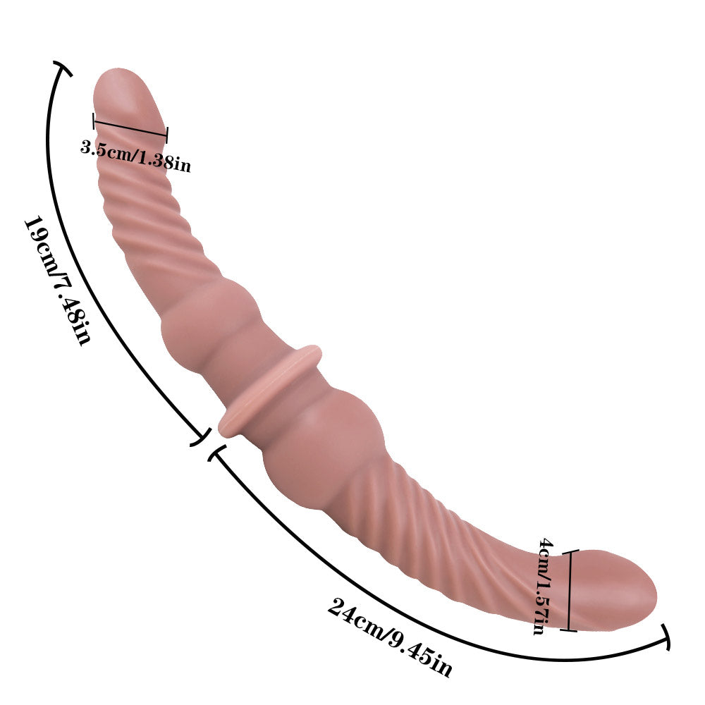 H48 Threaded Double Penetration Liquid Silicone Double-Ended Dildo 17 Inch