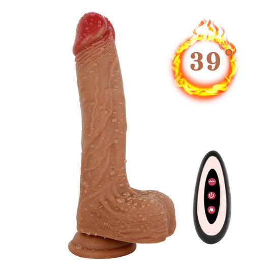 D44 Realistic Swinging & Warming Silicone Thrusting Dildo with Remote Control 8.5 Inch