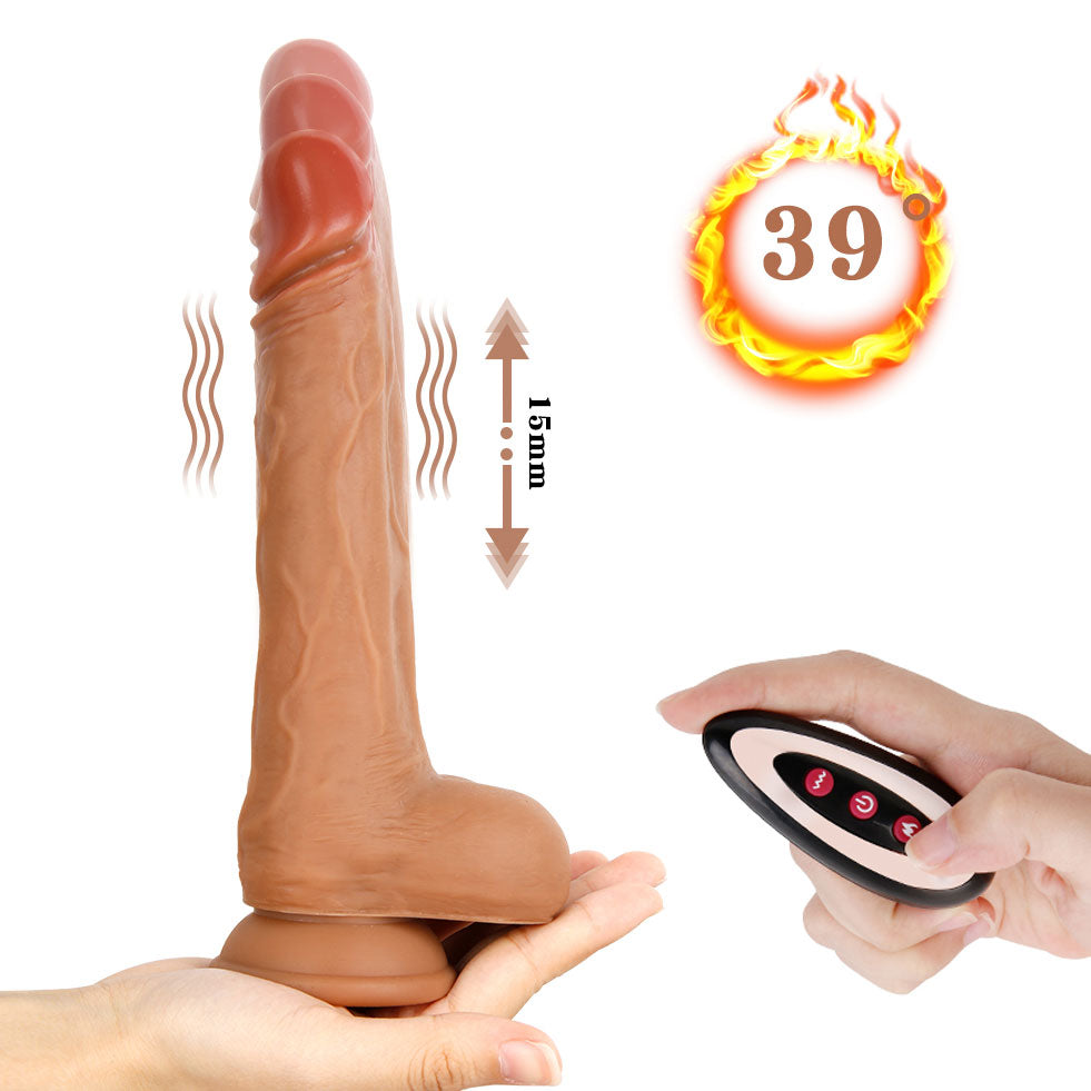 D40 Realistic Thrusting Warming Silicone Vibrating Dildo 8 Inch pic