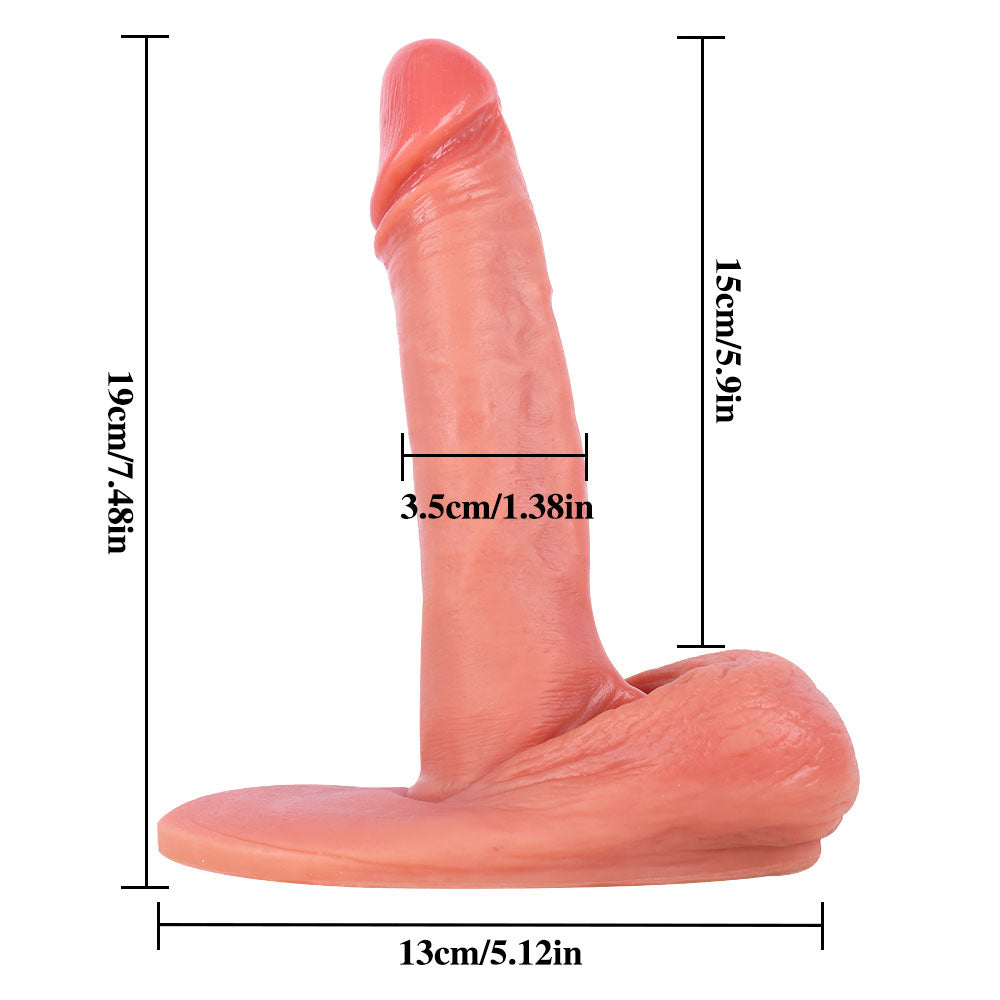G28 Pink Boy Ultra Realistic Dual-Density Liquid Silicone Suction Cup Dildo with Balls 7.5 Inch