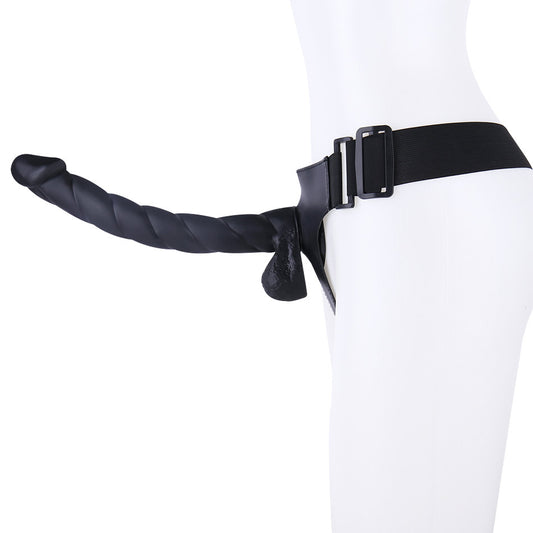 F268 Elasticized Strap-On Harness Kit with Extra-long 12.6 inch Rotating Thread Dildo