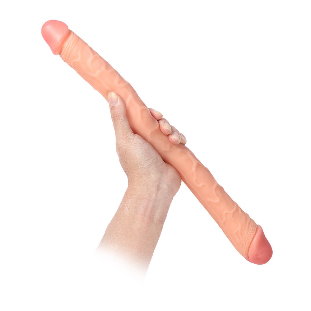 C6 Classic Double Penetration Realistic Veined Double-Ended Dildo 16 Inch