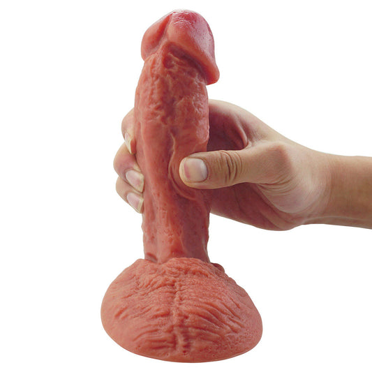 B34 Ultra Realistic Dual Density Liquid Silicone Suction Cup Dildo 7.3 Inch