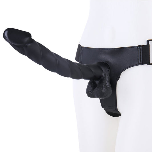F268 Elasticized Strap-On Harness Kit with Extra-long 12.6 inch Rotating Thread Dildo