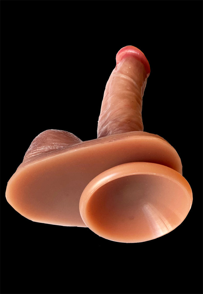 Z91 Top Realistic Vein Texture Dual-Density Liquid Silicone Suction Cup Dildo with Balls 7 Inch