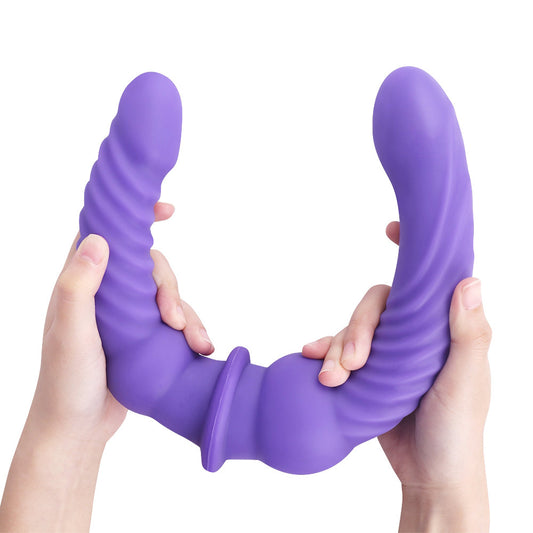 H48 Threaded Double Penetration Liquid Silicone Double-Ended Dildo 17 Inch