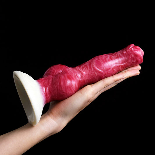 NX5028 Realistic Dog & Wolf Penis Shaped Liquid Silicone Animal Dildo 8.3 inch with Suction Cup