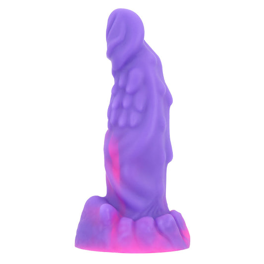 Mixed Color Viper - Colored Liquid Silicone Flexible Snake Head Dildo with Suction Cup 5.9 inch