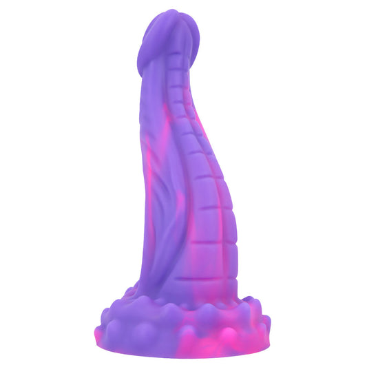 Mixed Color Mamba - Colored Liquid Silicone Flexible Snake Head Dildo with Strong Suction Cup 8.3 inch