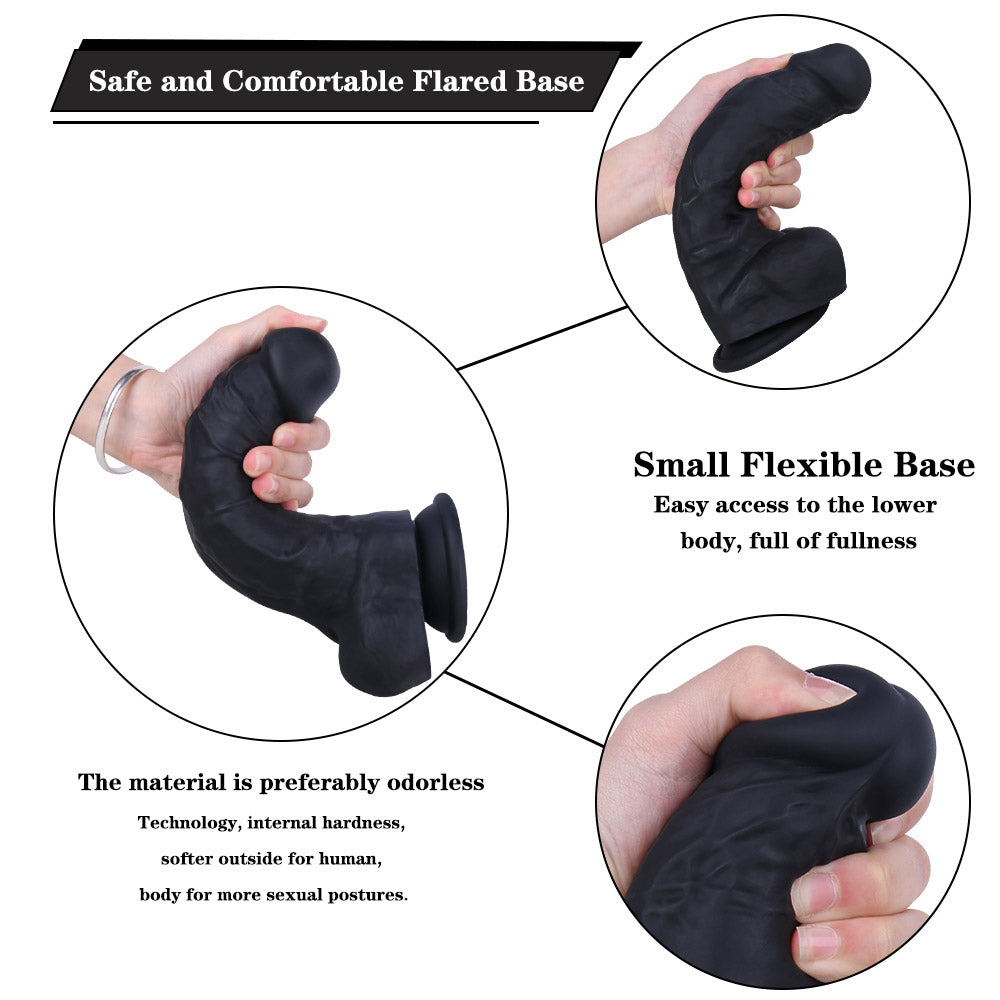 B132 Classic Girthy 8.6" Realistic Black Liquid Silicone Dildo Dear Rabbits Adult Toys B132 Classic Girthy 8.6" Realistic Black Liquid Silicone Dildo Dear Rabbits Adult Toys