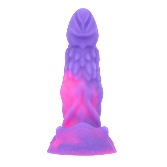 Mixed Color Viper - Colored Liquid Silicone Flexible Snake Head Dildo with Suction Cup 5.9 inch